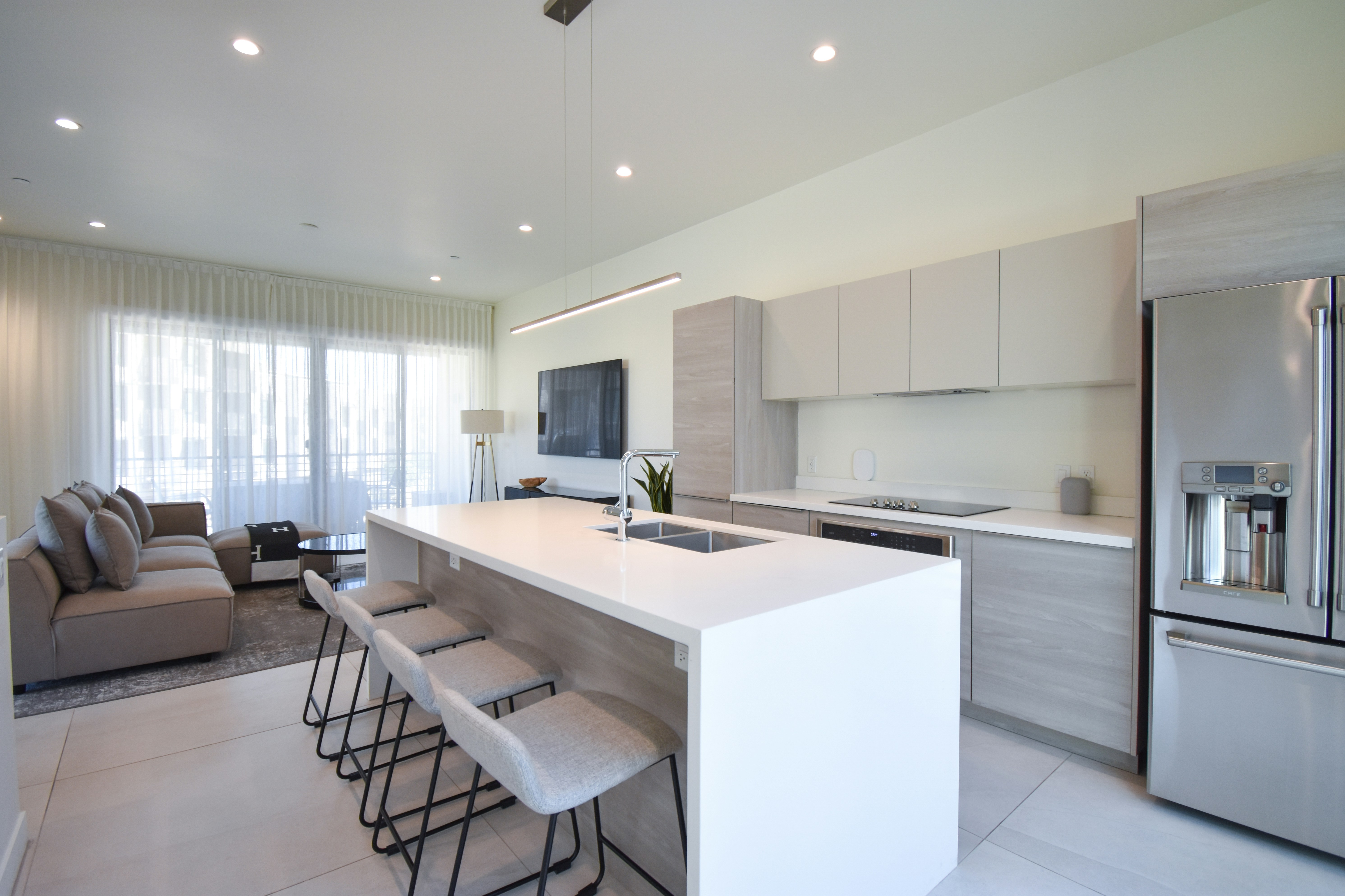 Kitchen sink area where Garbage Disposal Guys replaces garbage disposals
